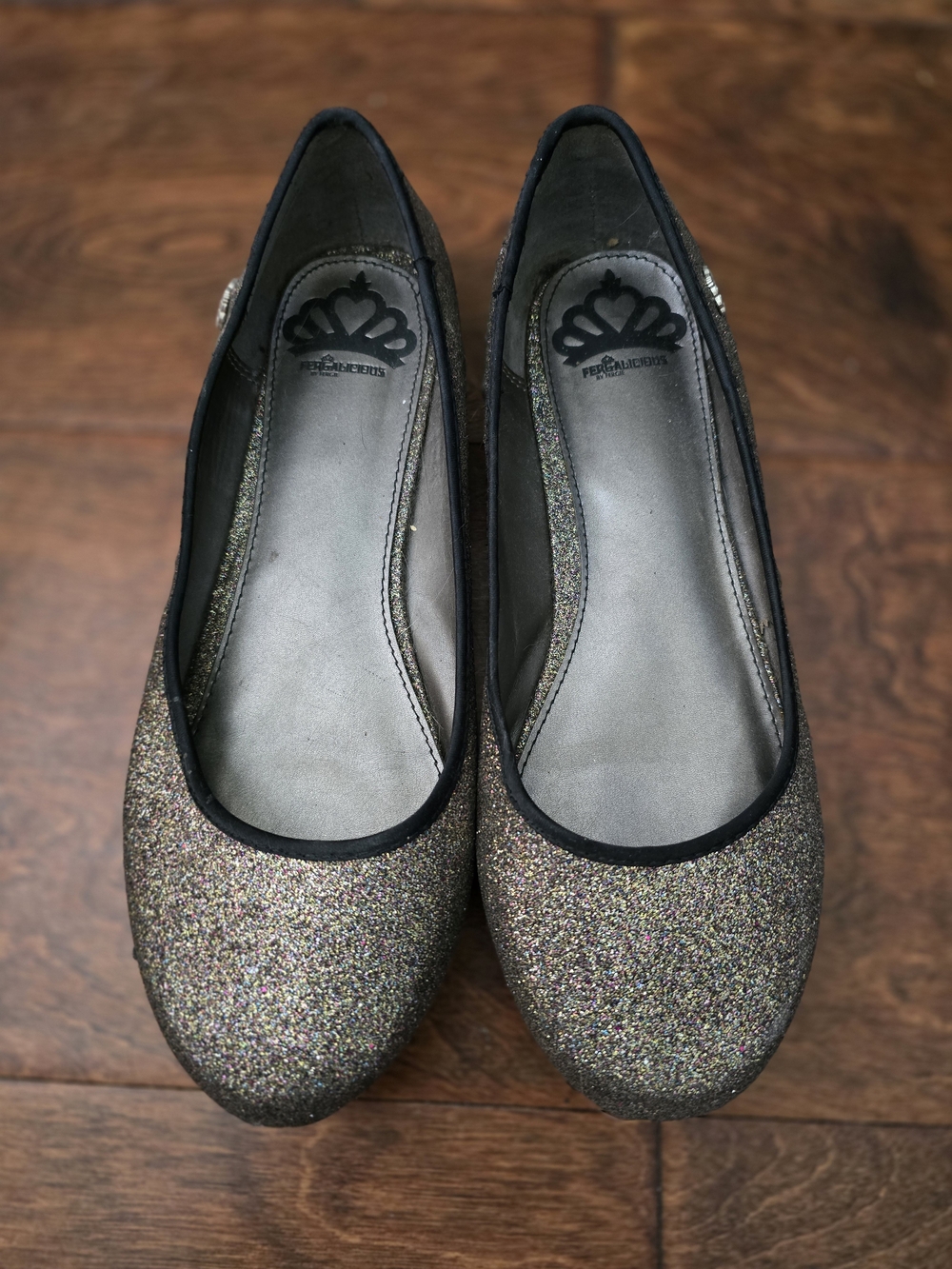 Size 9W Sparkle Ballet Flats in Multicolor Glitter - Flats